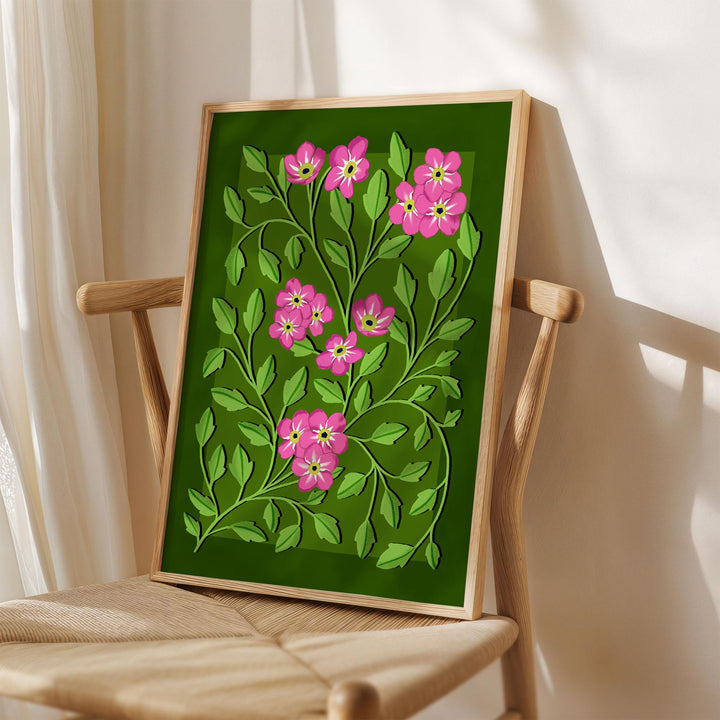 Botanical Patterned Art Print Green