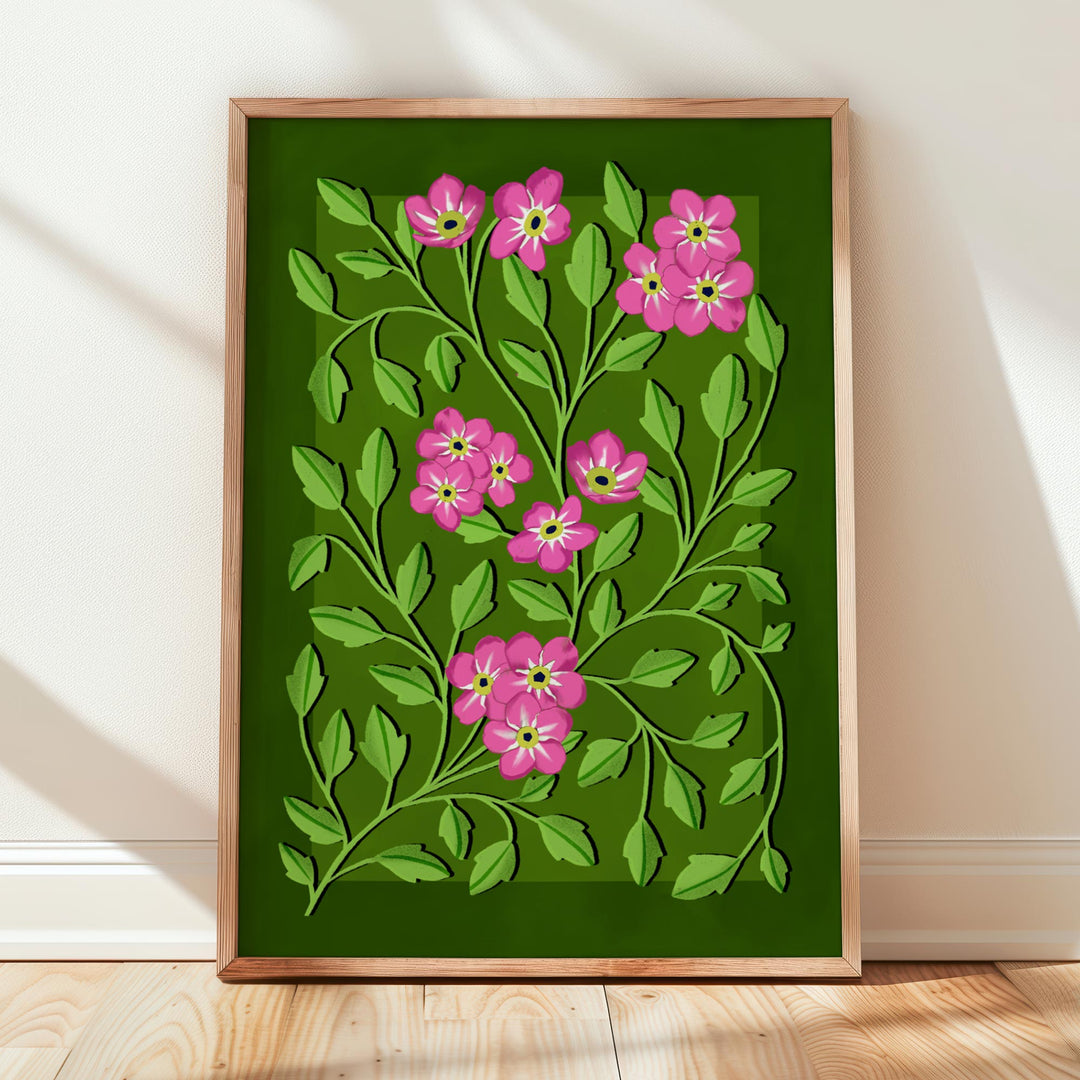 Botanical Patterned Art Print Green