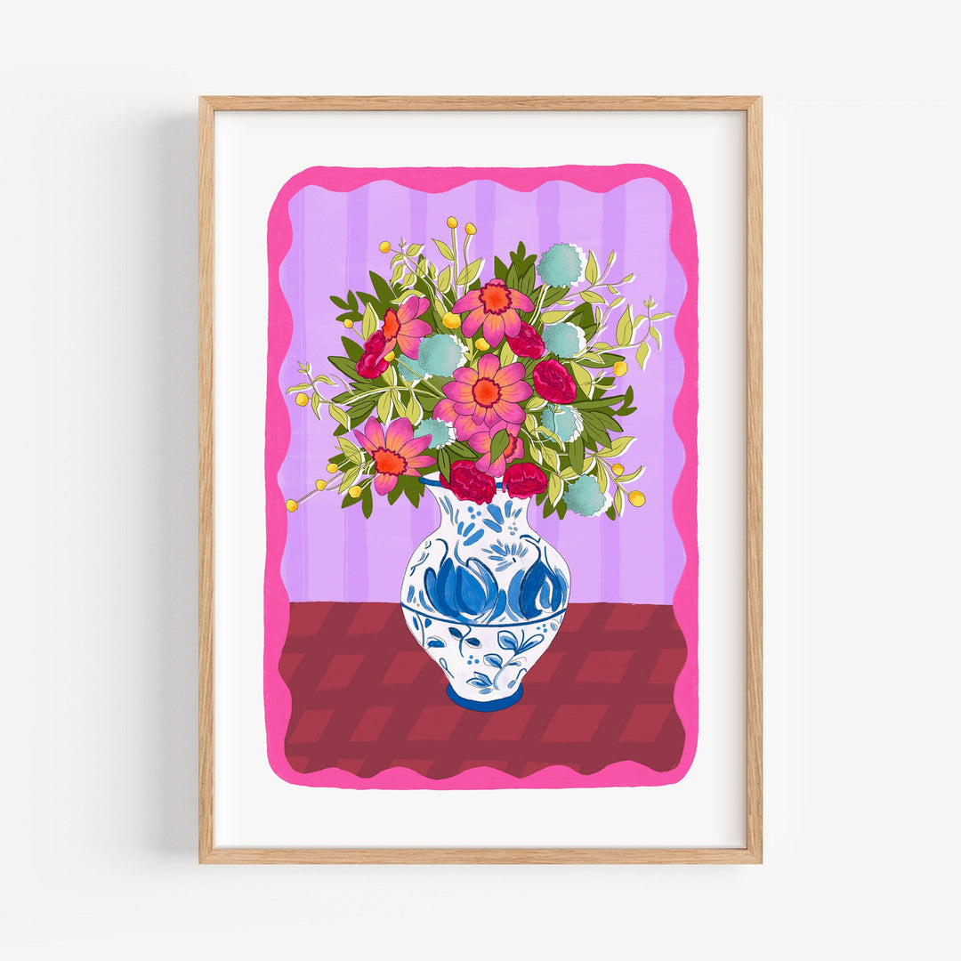 Flowers in Vase Art Print Purple | Wholesale