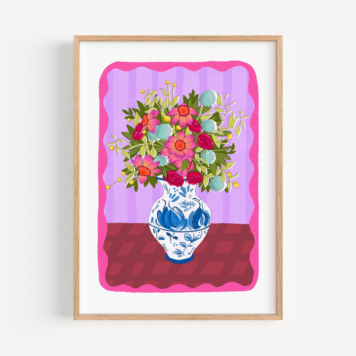 Flowers in Vase Art Print Purple | Wholesale