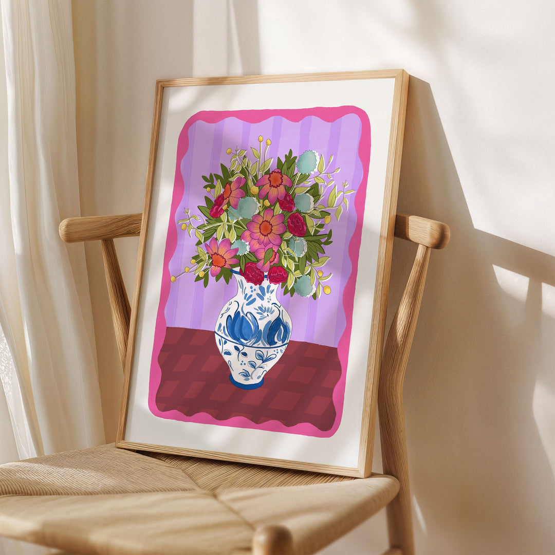 Flowers in Vase Art Print Purple | Wholesale