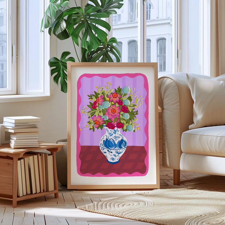 Flowers in Vase Art Print Purple | Wholesale