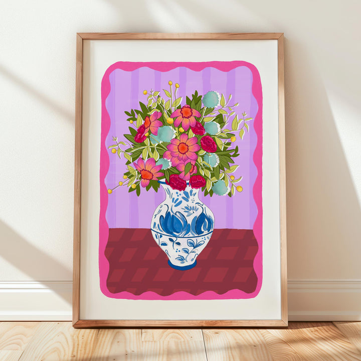 Flowers in Vase Art Print Purple | Wholesale