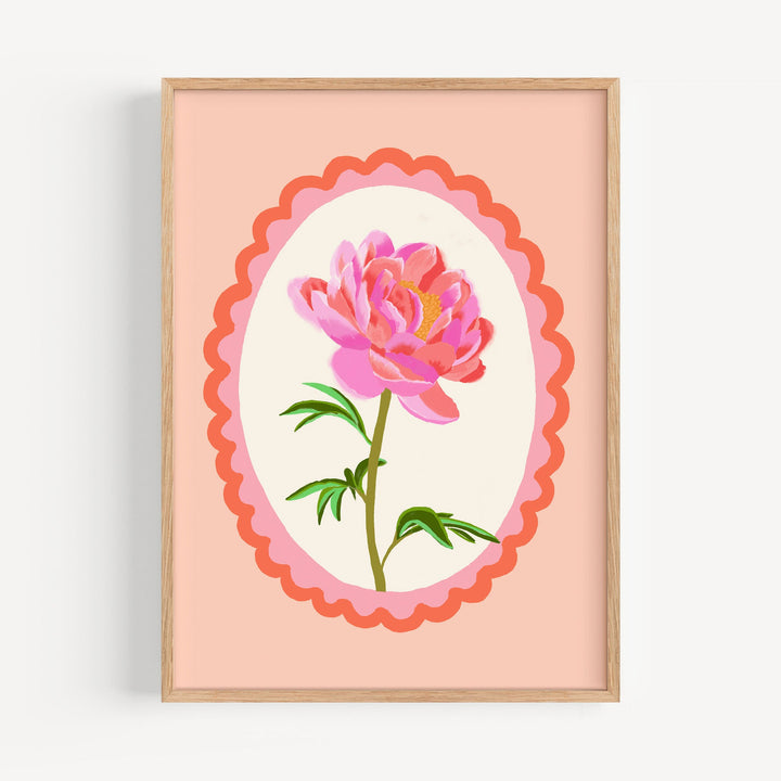 Peony Floral Art Print Pink | Wholesale