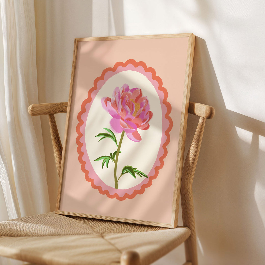 Peony Floral Art Print Pink | Wholesale