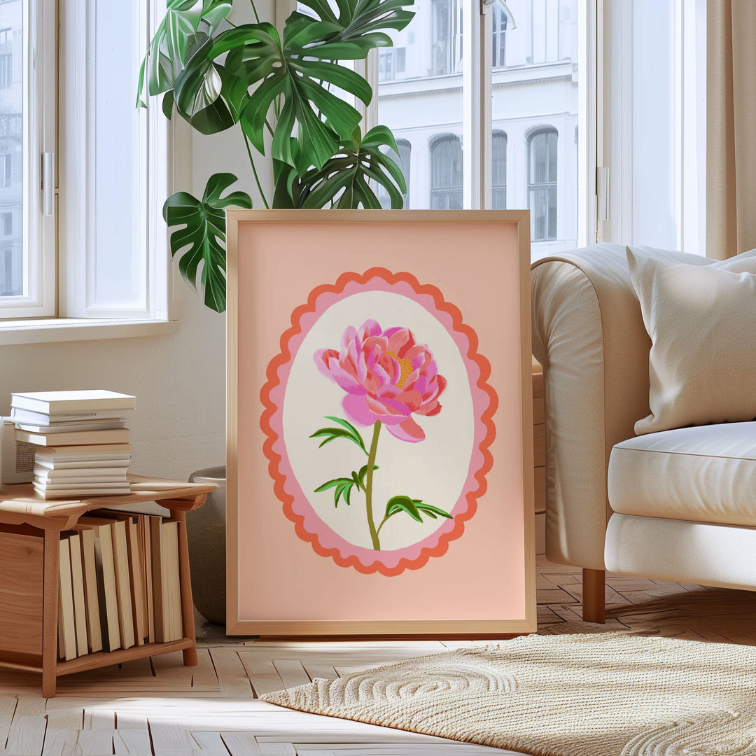 Peony Floral Art Print Pink | Wholesale