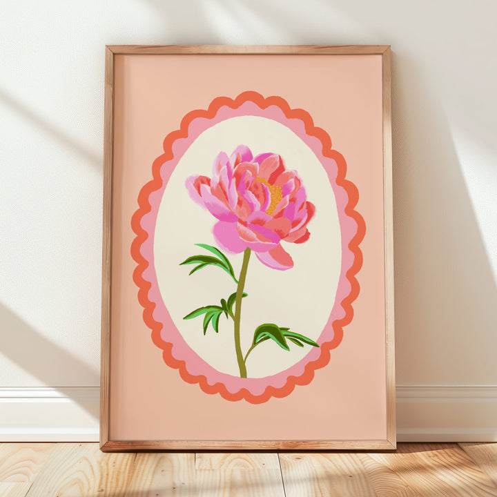 Peony Floral Art Print Pink | Wholesale