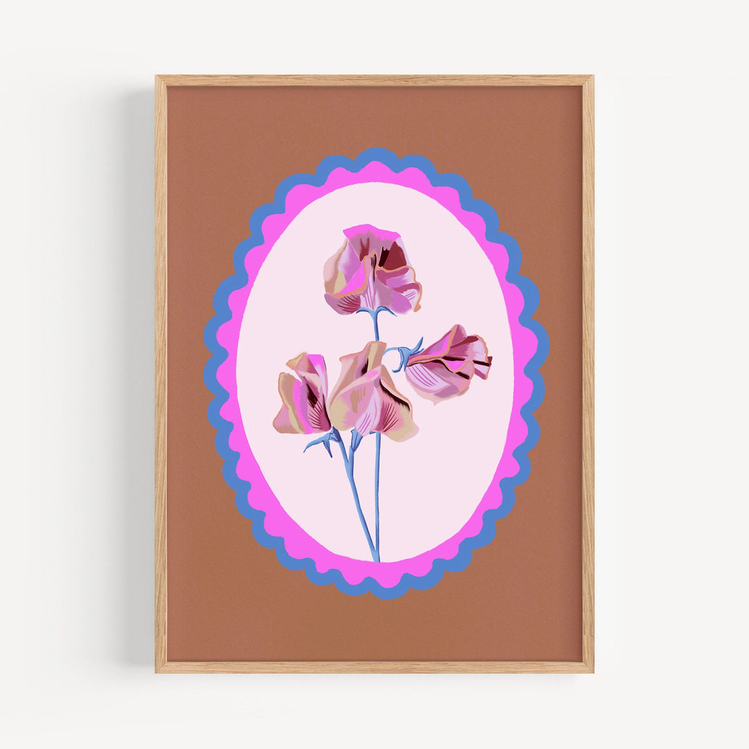 Sweet Pea Art Print in Truffle | Wholesale