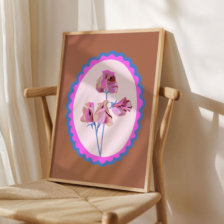 Sweet Pea Art Print in Truffle | Wholesale