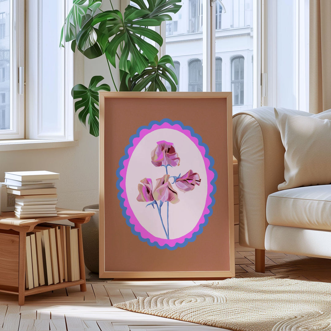 Sweet Pea Art Print in Truffle | Wholesale