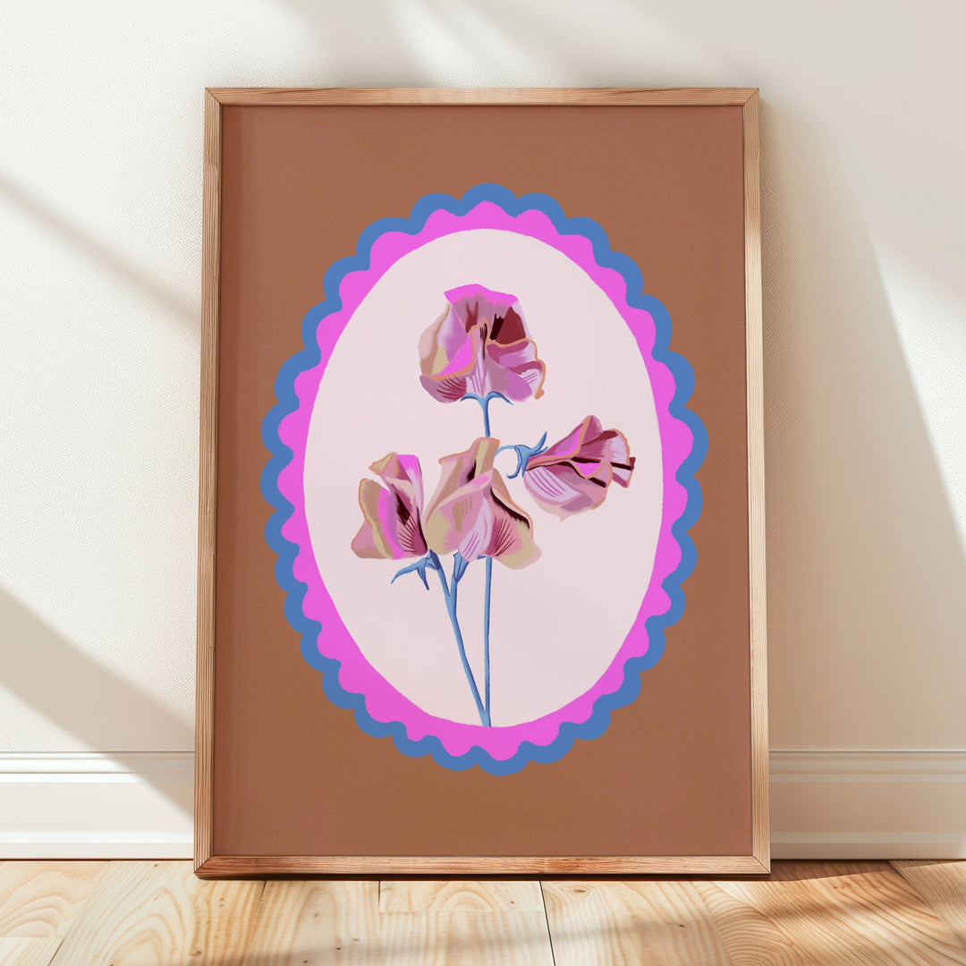 Sweet Pea Art Print in Truffle | Wholesale