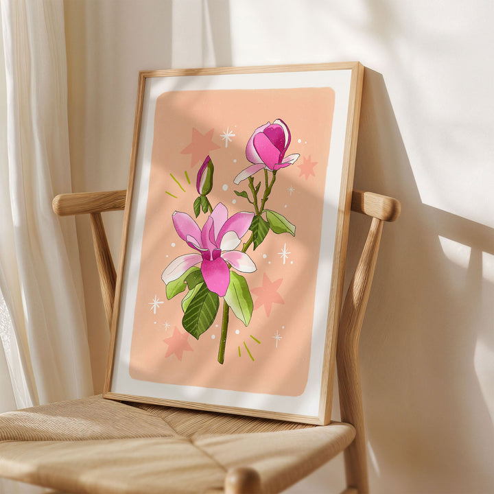 Magnolia Art Print Peach | Wholesale