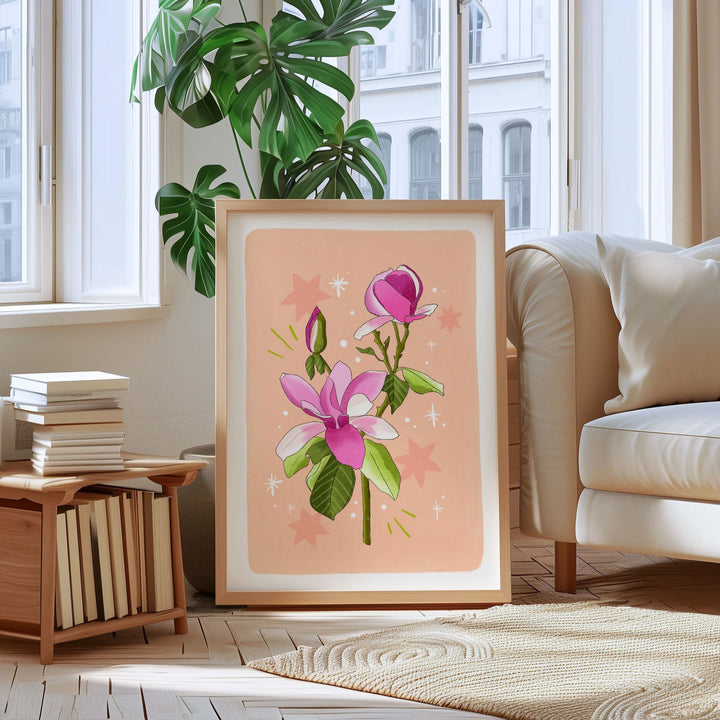 Magnolia Art Print Peach | Wholesale