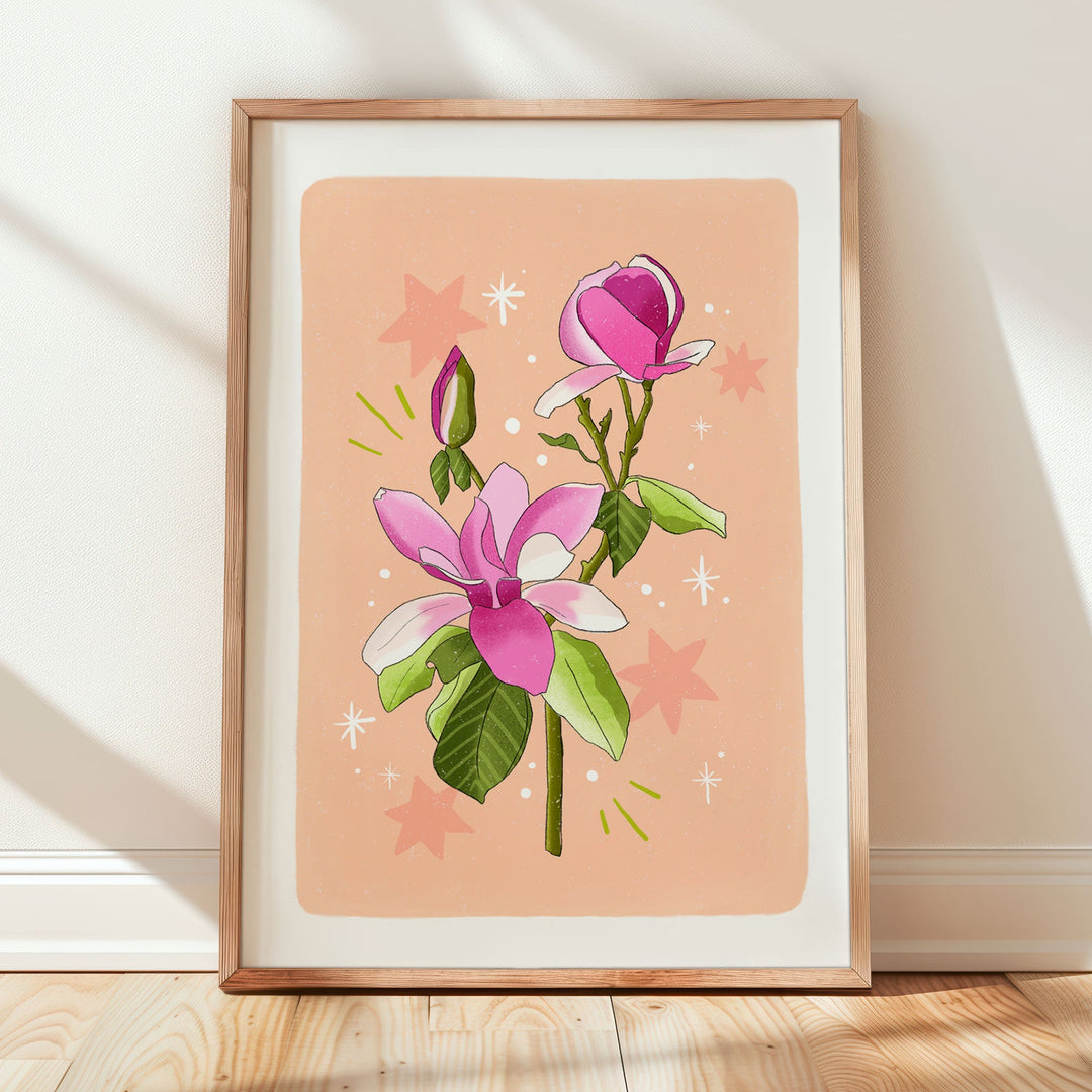 Magnolia Art Print Peach | Wholesale