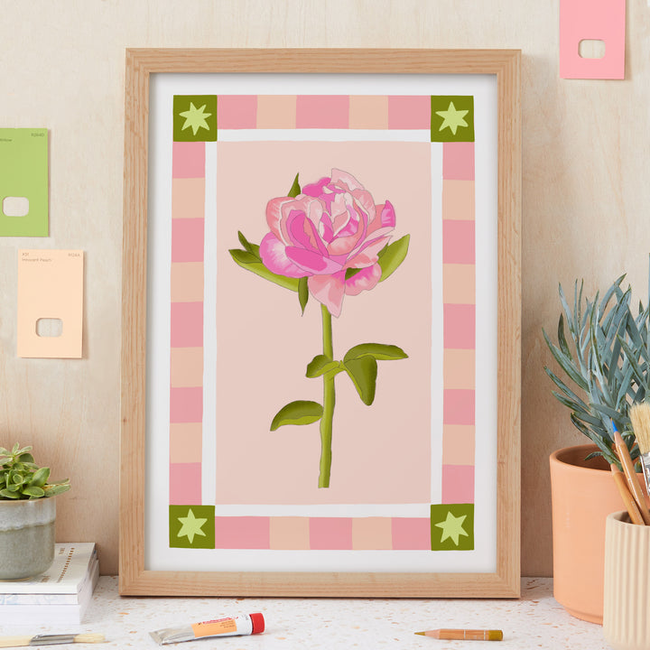 Floral Painterly Print Border