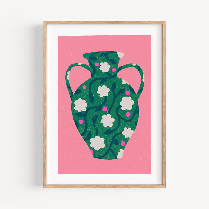 Patterned Green Vase Art Print | Wholesale