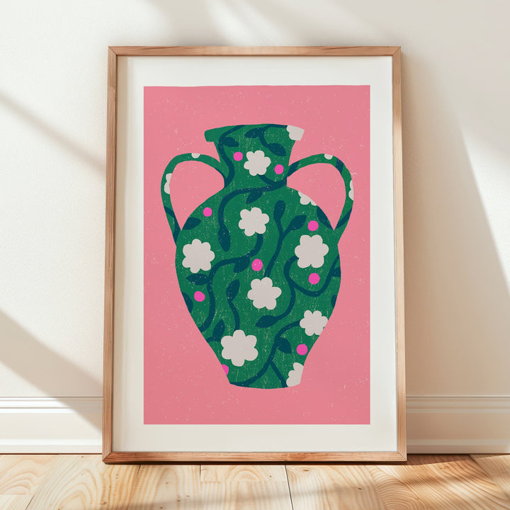 Patterned Green Vase Art Print | Wholesale