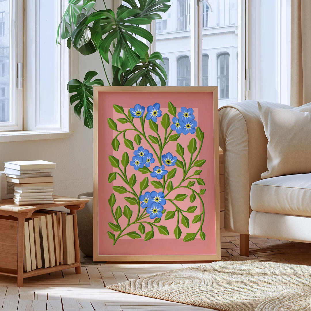 Botanical Patterned Art Print Pink | Wholesale