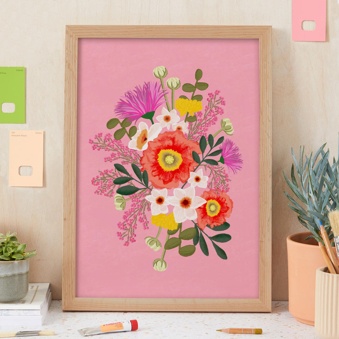 Bouquet Pink Art Print | Wholesale