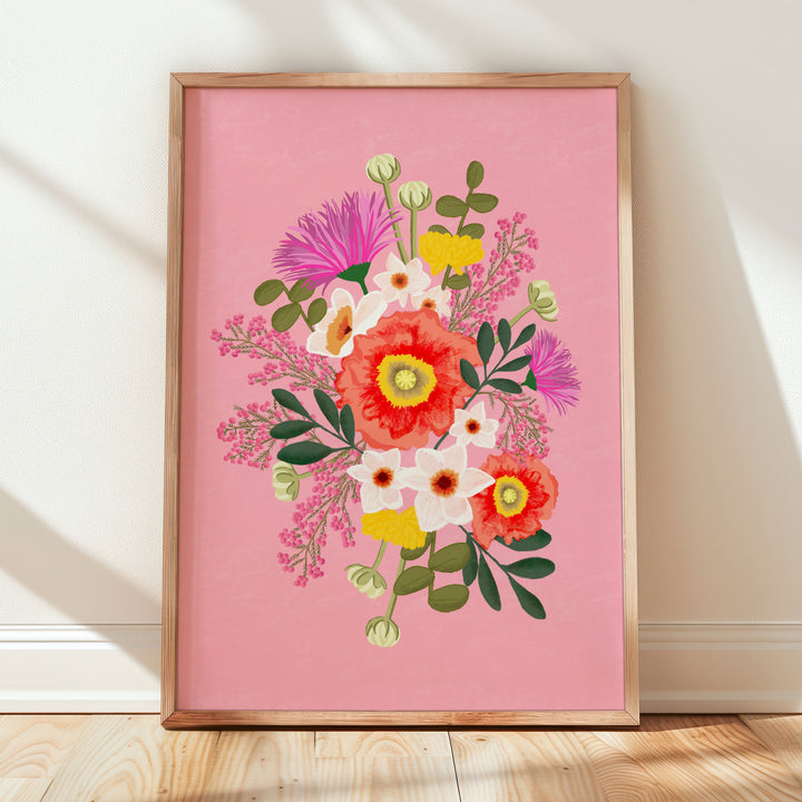 Bouquet Pink Art Print