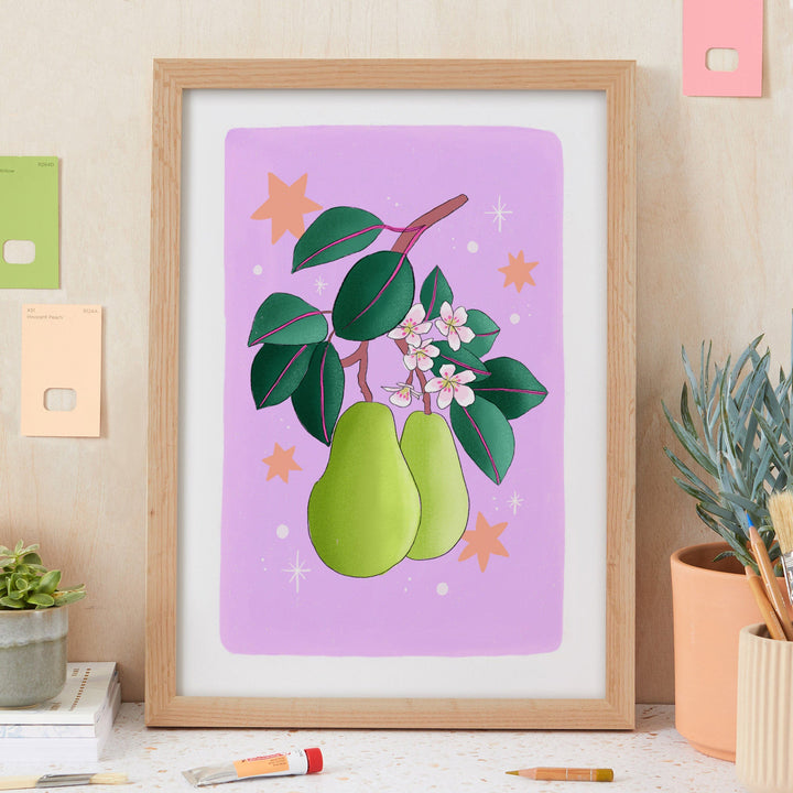 Pears Art Print Lilac | Wholesale