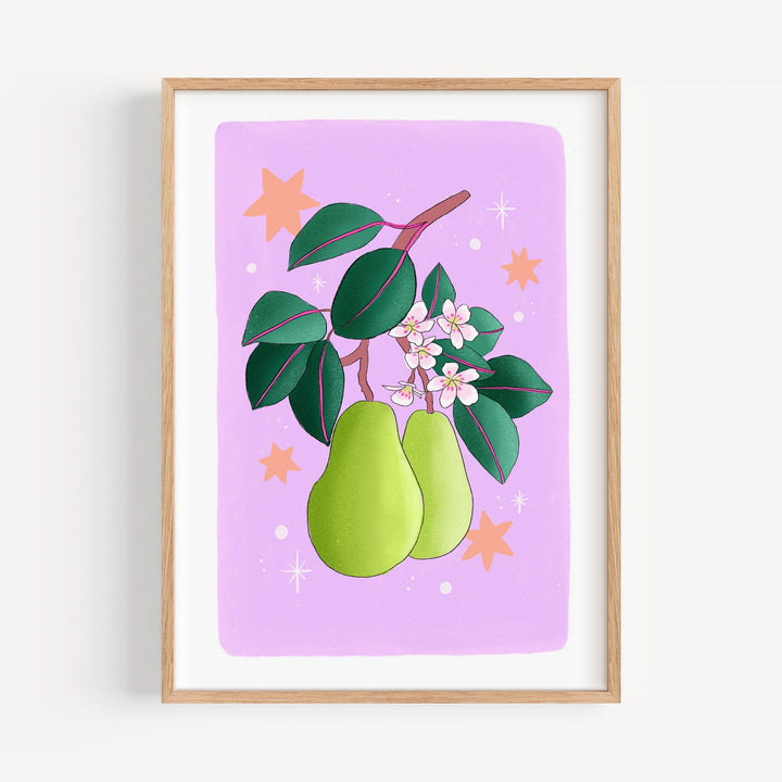 Pears Art Print Lilac | Wholesale