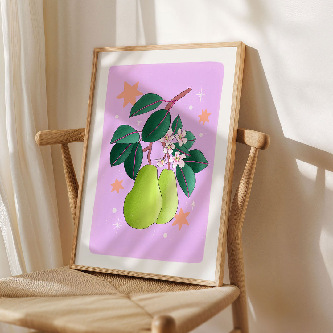 Pears Art Print Lilac | Wholesale