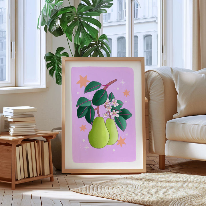 Pears Art Print Lilac | Wholesale