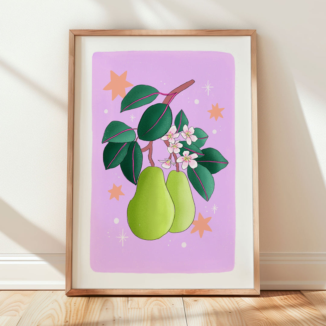 Pears Art Print Lilac | Wholesale