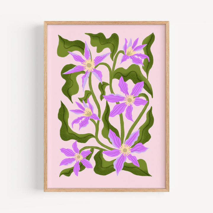 Lilac Floral Leaves Art Print | Wholesale