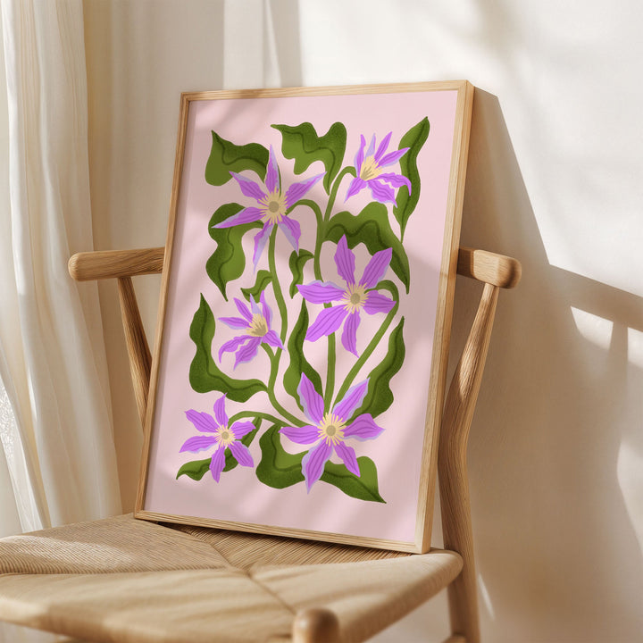 Lilac Floral Leaves Art Print | Wholesale