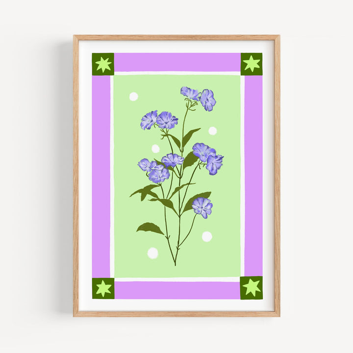 Delicate Floral Art Print with Border | Wholesale