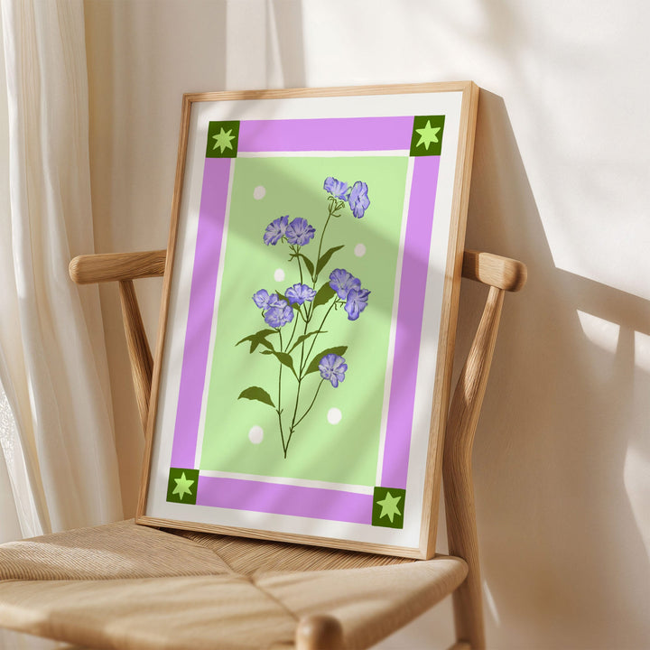 Delicate Floral Art Print with Border | Wholesale