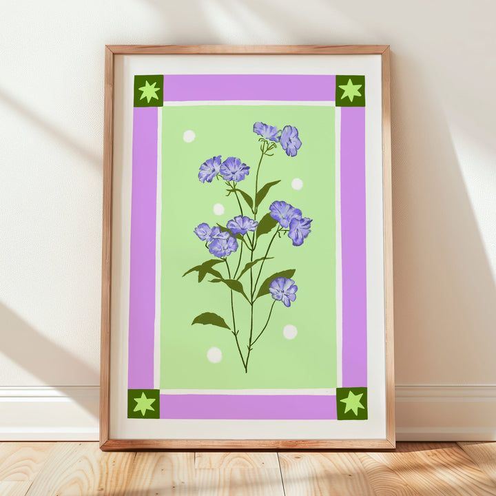 Delicate Floral Art Print with Border | Wholesale