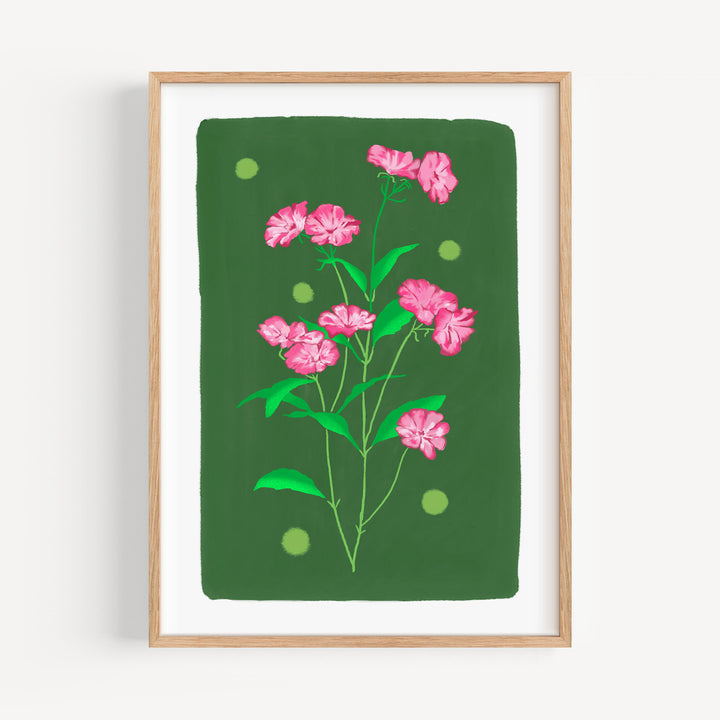 Delicate Floral Art Print Green