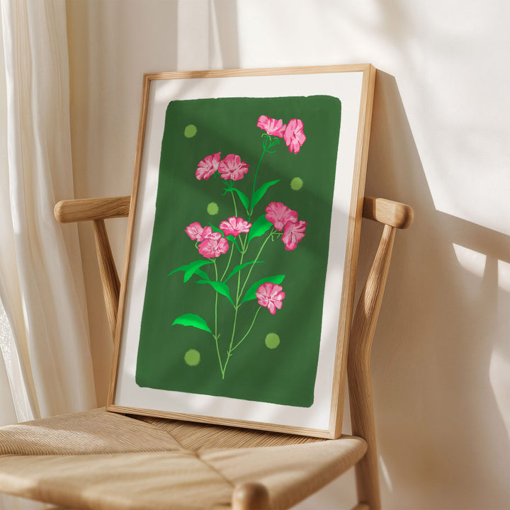 Delicate Floral Art Print Green