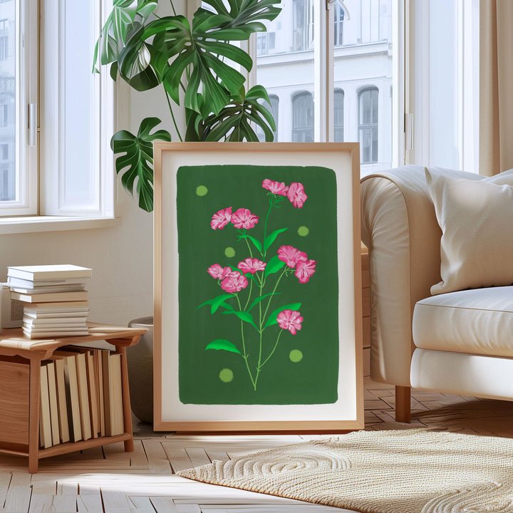 Delicate Floral Art Print Green