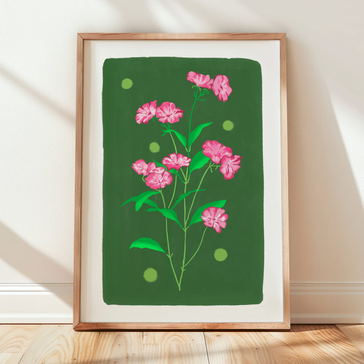 Delicate Floral Art Print Green