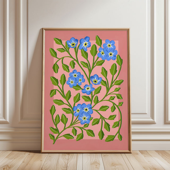 Botanical Patterned Art Print Pink