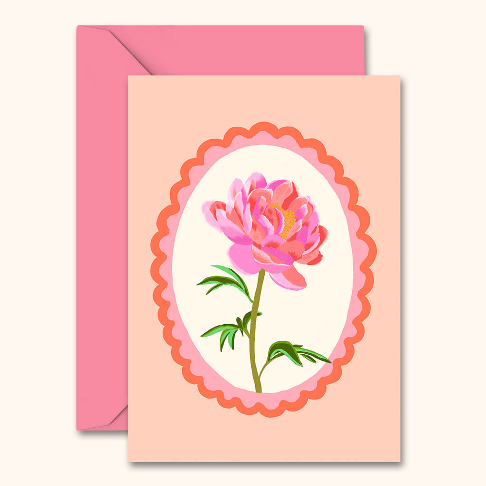 Peony Floral Card