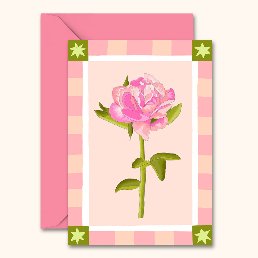 Floral Painterly Card with Border