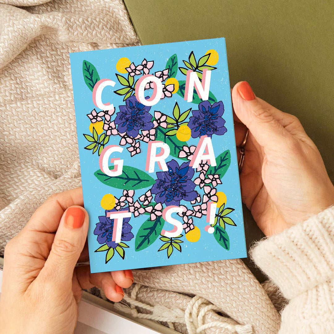 Congratulations Floral Type Card | Wholesale