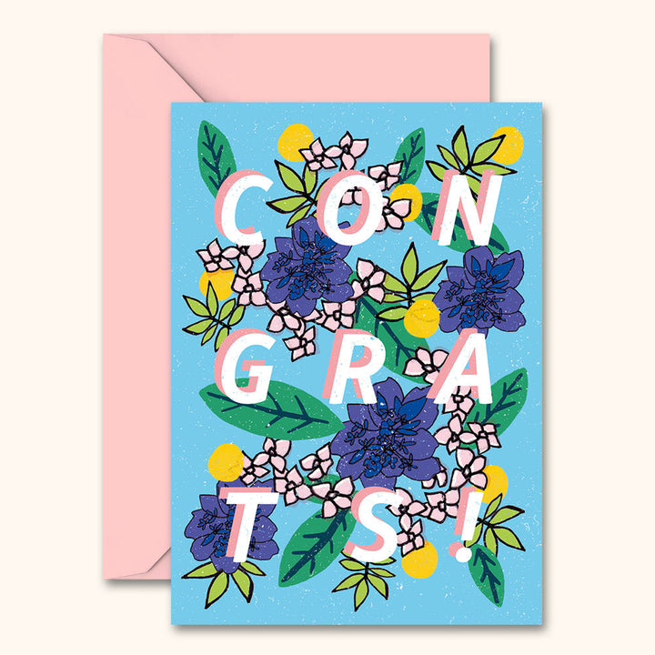 Congratulations Floral Type Card | Wholesale