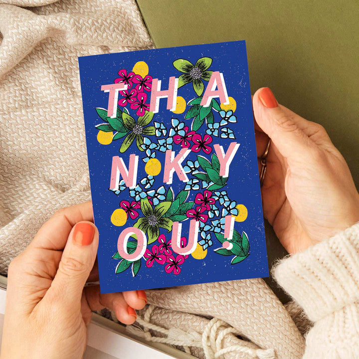 Thank You Floral Type Card | Wholesale