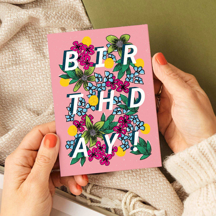 Birthday Floral Type Card | Wholesale