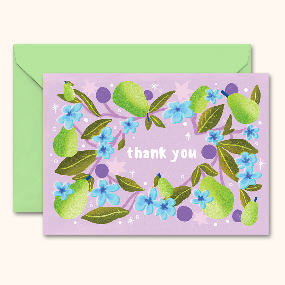 Floral Pears Thank You Card