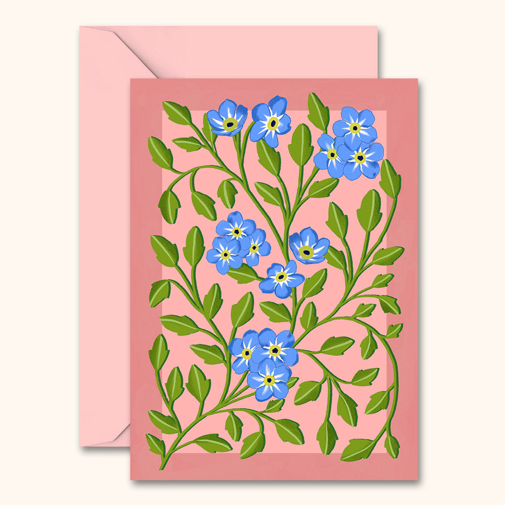 Botanical Patterned Card Pink