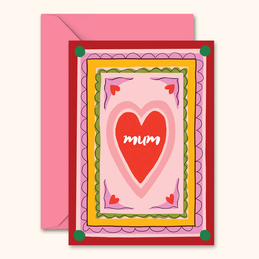 Mother's Day Card - Heart Patterned Border