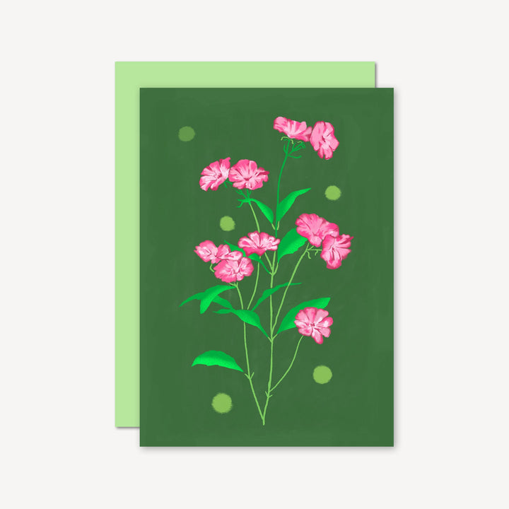 Delicate Floral Card Green