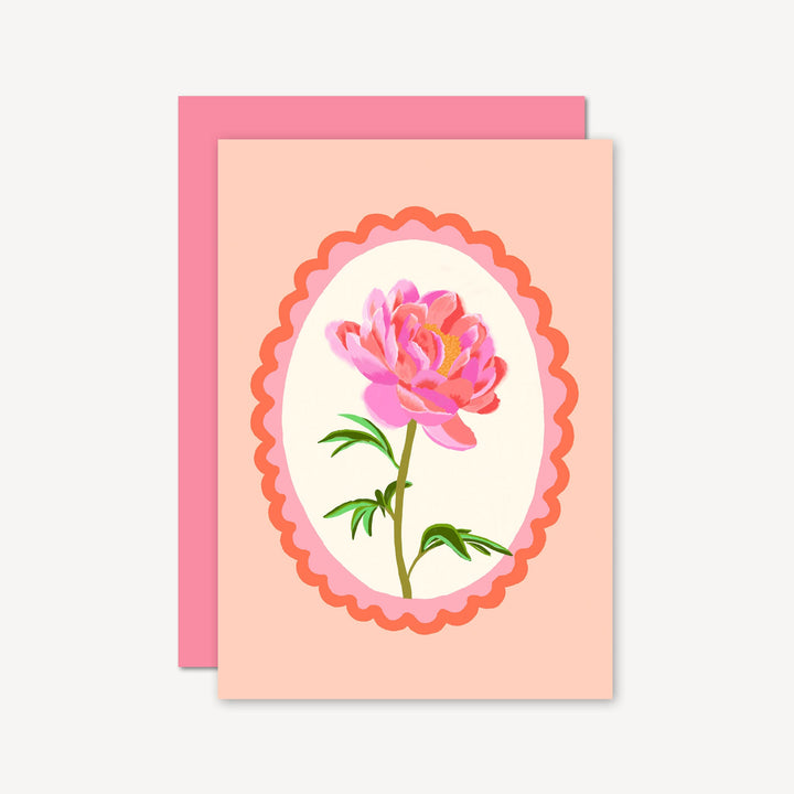 Peony Floral Card